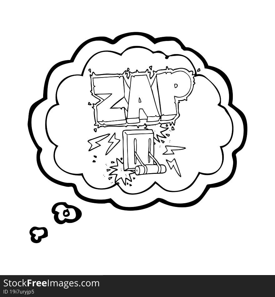 Thought Bubble Cartoon Electrical Switch Zapping