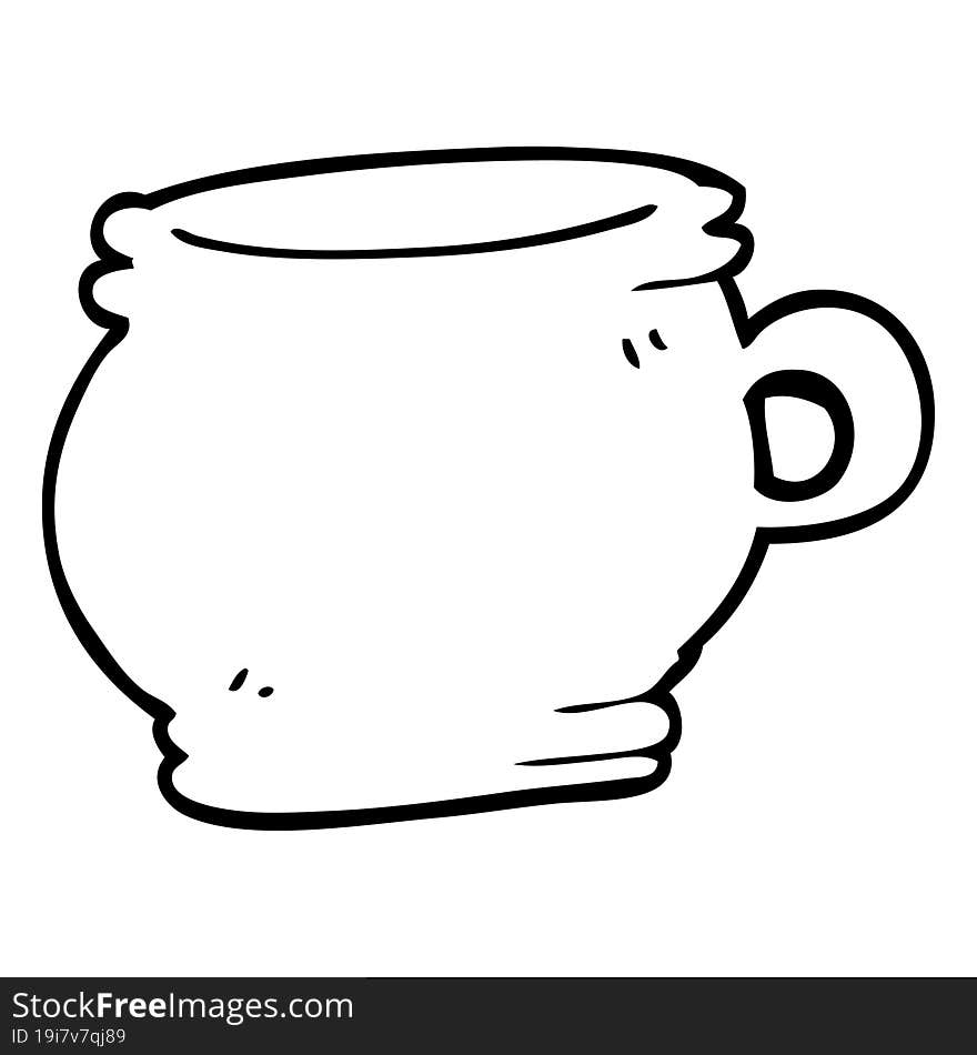 Line Drawing Cartoon Cup