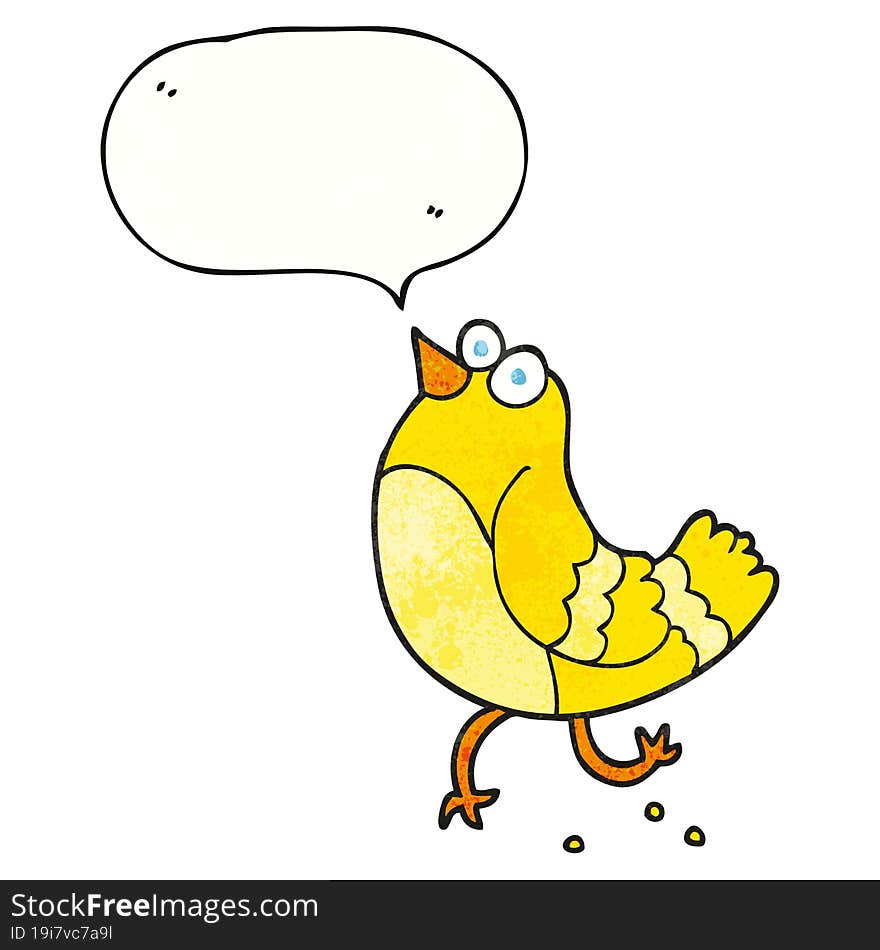 speech bubble textured cartoon bird