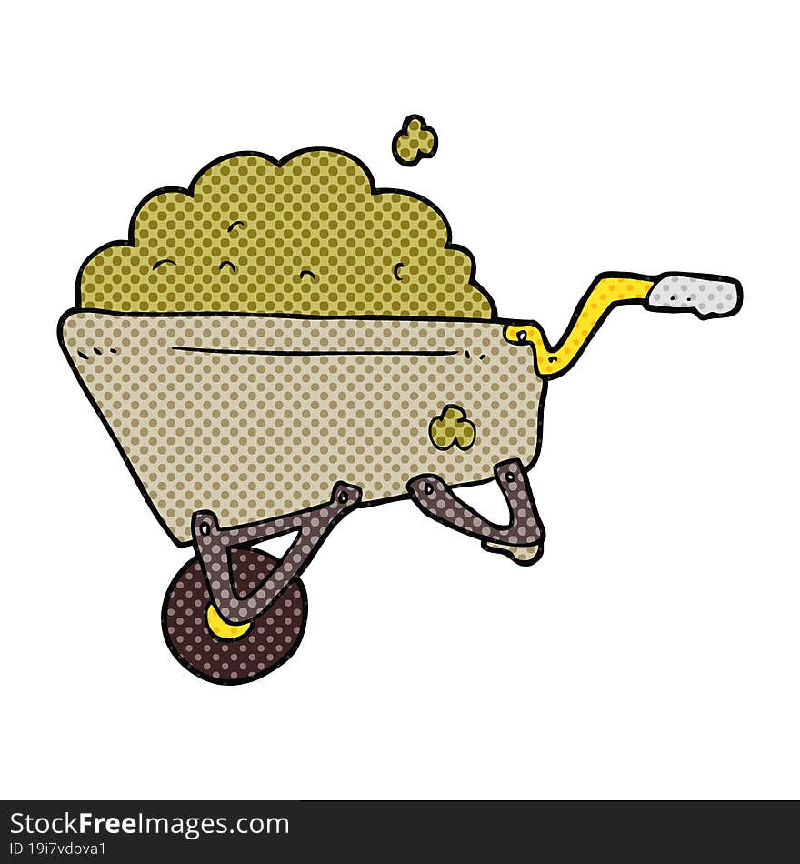 Cartoon Wheelbarrow Full Of Dirt