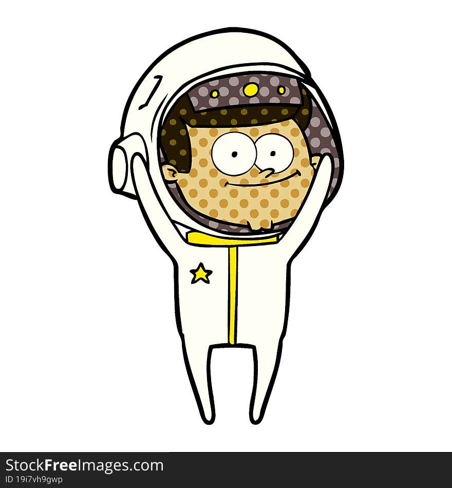 happy astronaut cartoon. happy astronaut cartoon