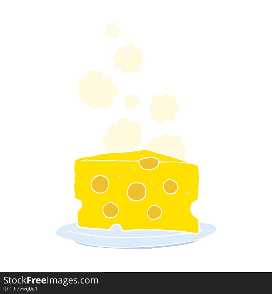 Flat Color Illustration Of A Cartoon Cheese