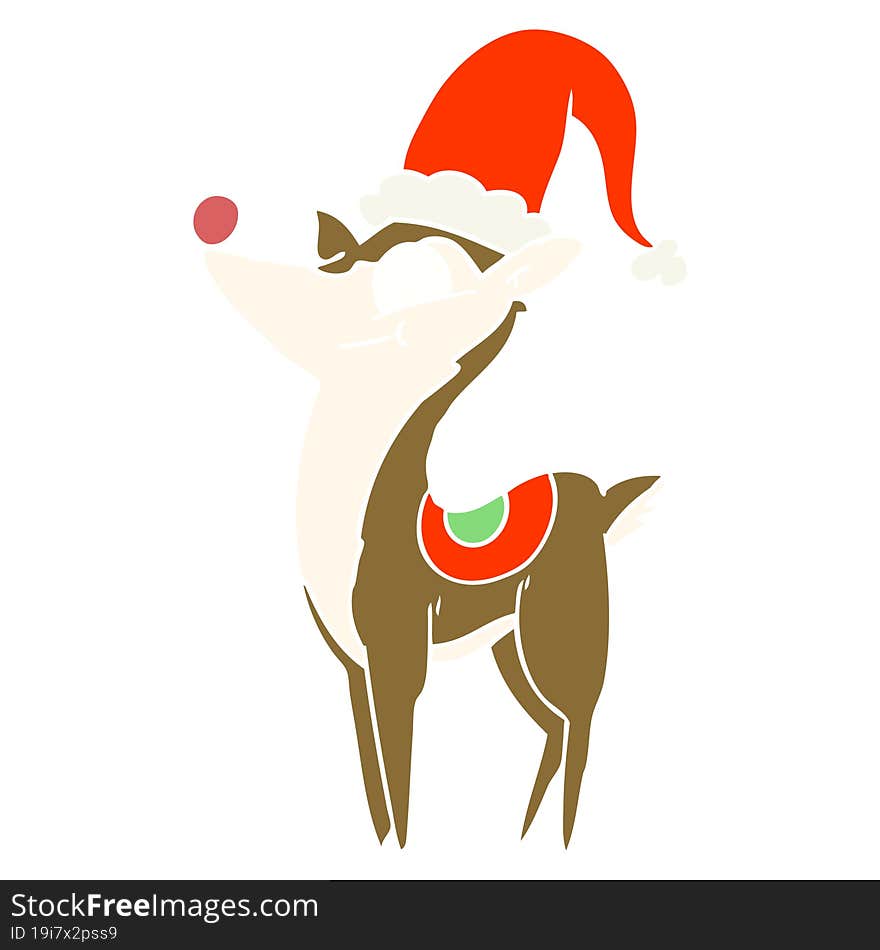 flat color style cartoon christmas reindeer