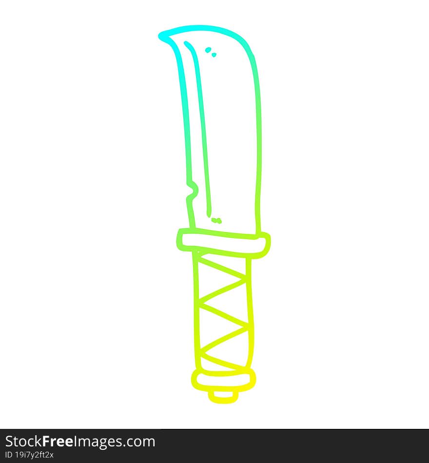 cold gradient line drawing cartoon knife