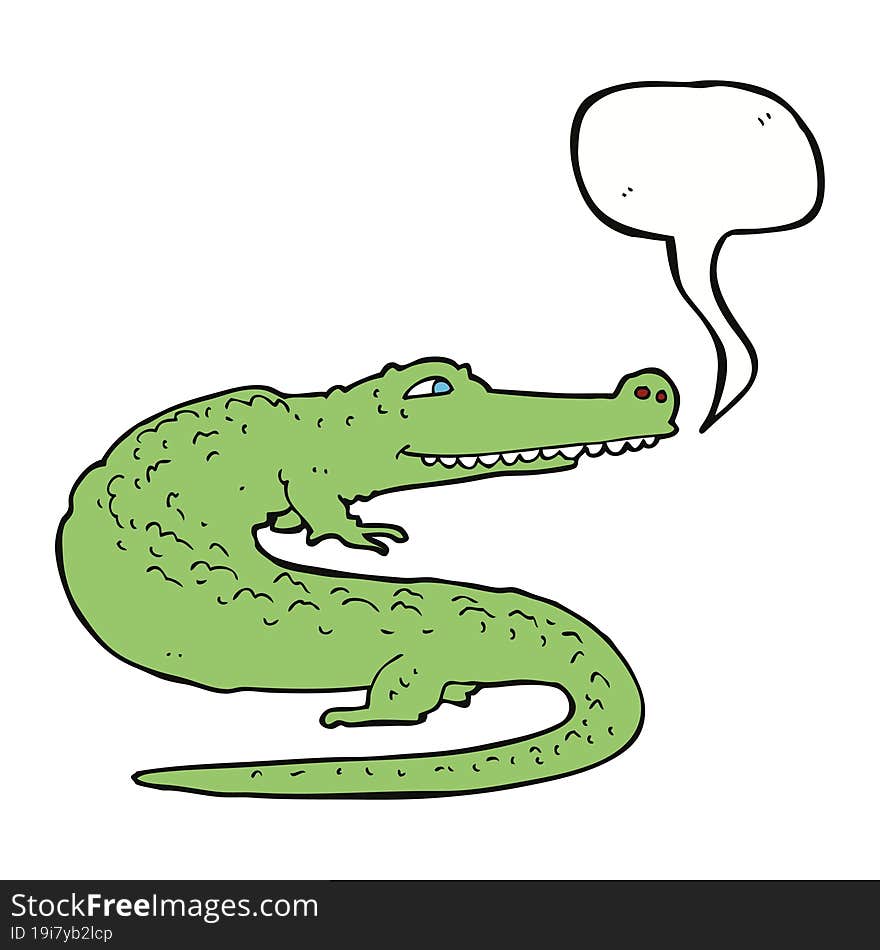 cartoon crocodile with speech bubble