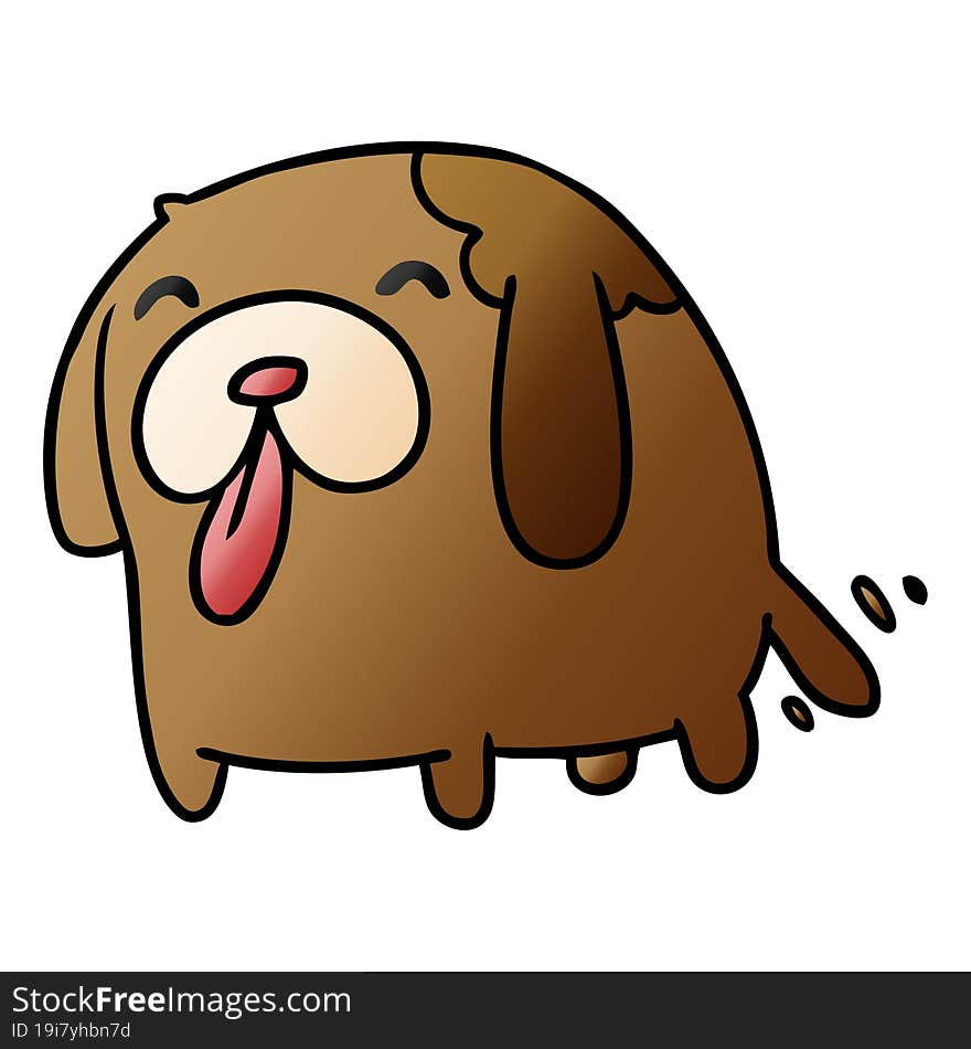 gradient cartoon kawaii of a cute dog