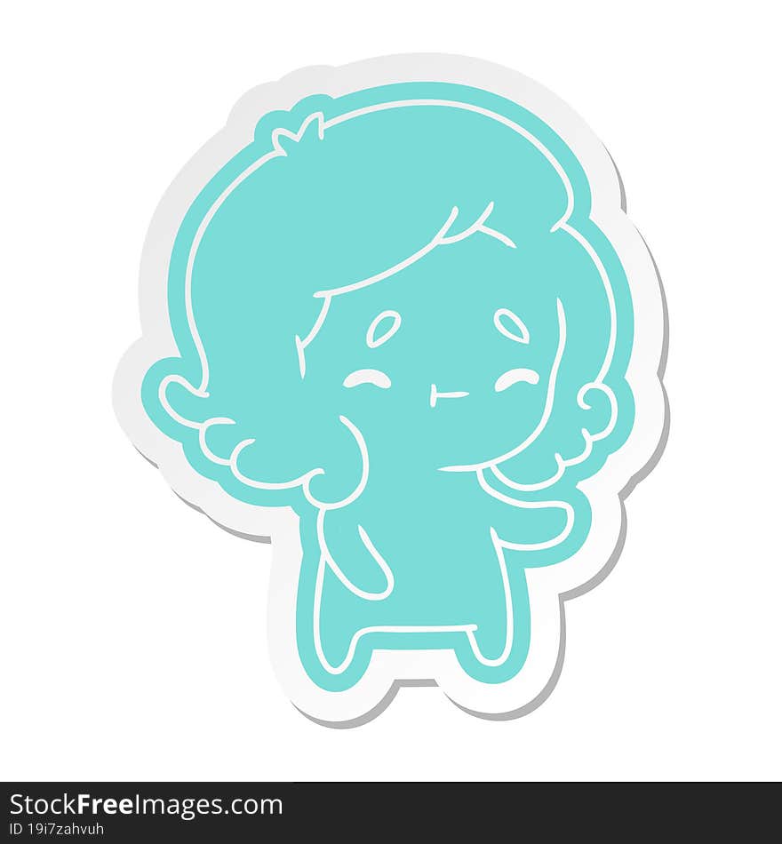 cartoon sticker of a kawaii cute ghost