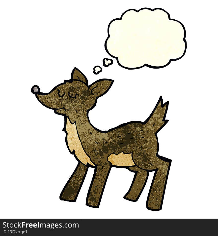 cute cartoon deer with thought bubble