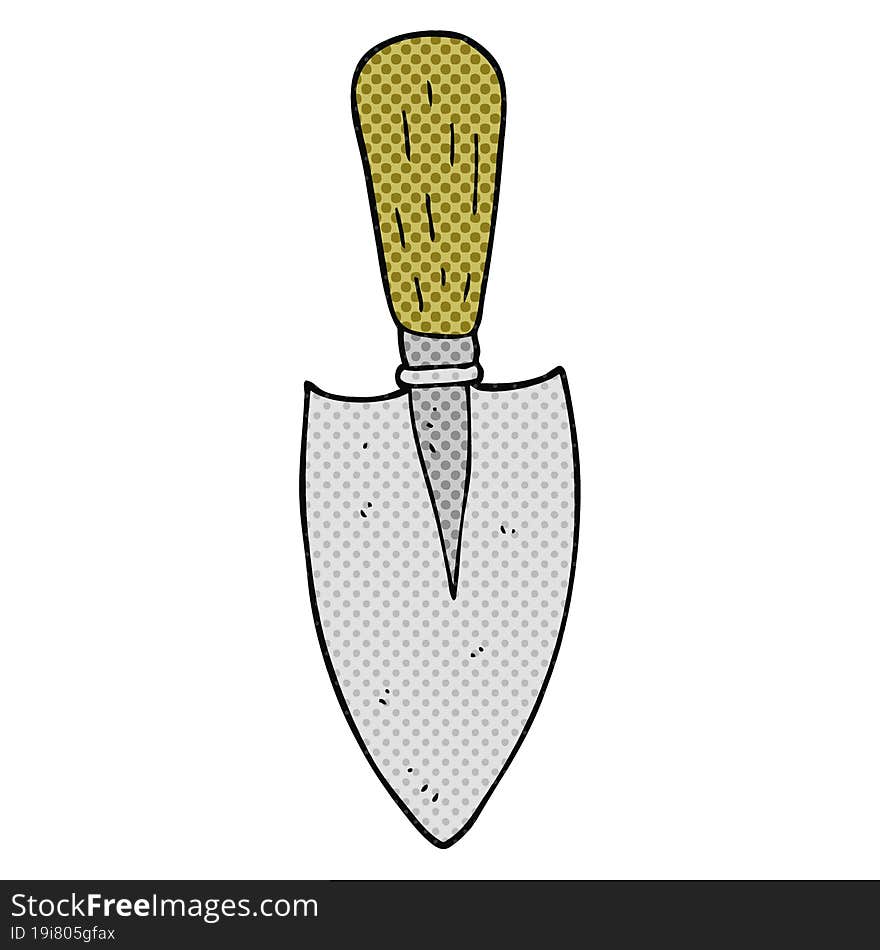 freehand drawn cartoon garden trowel