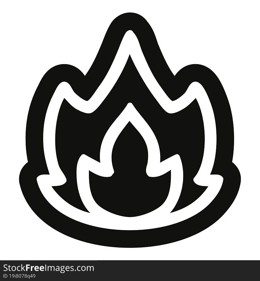 simple flame icon symbol