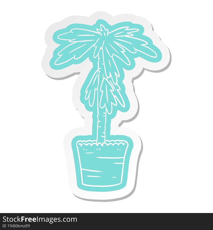 cartoon sticker of a house plant