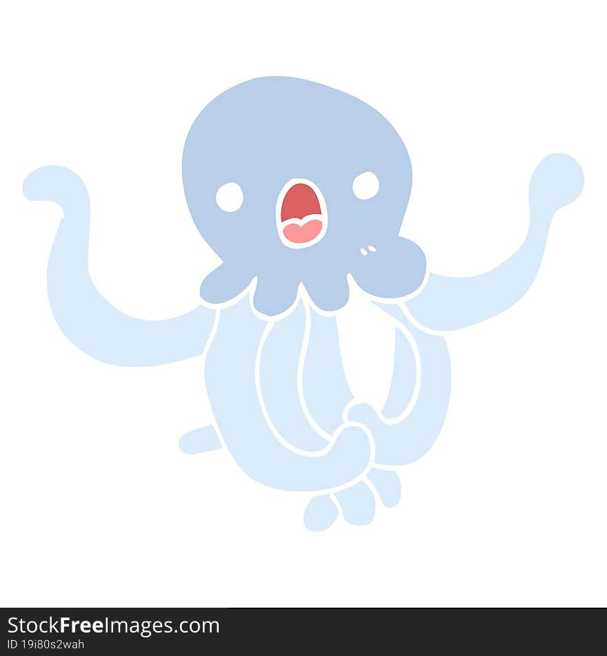 flat color style cartoon jellyfish