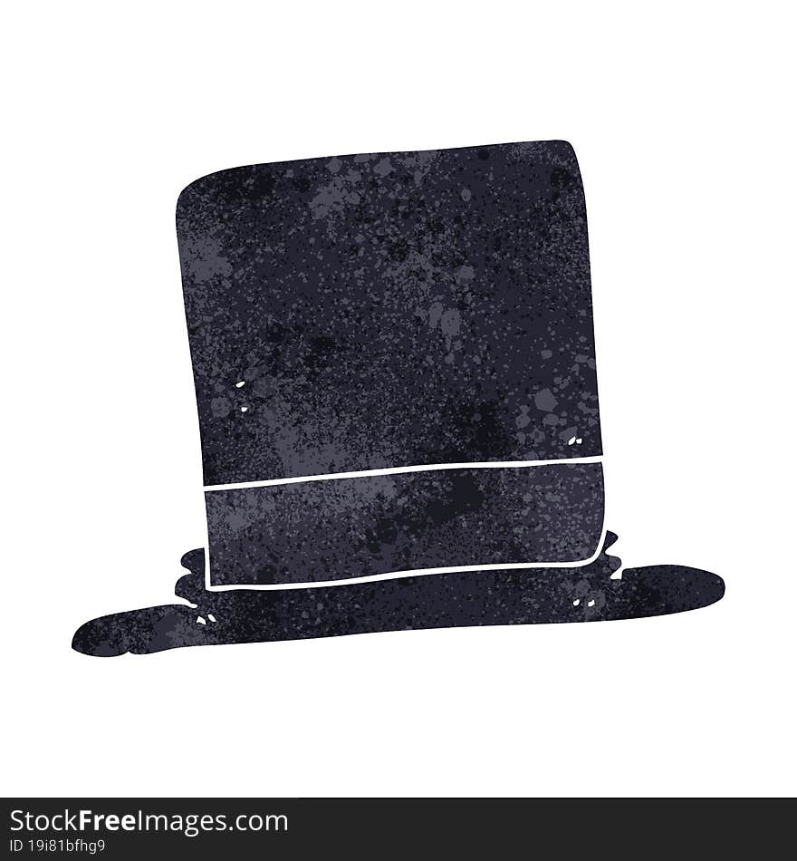 freehand retro cartoon top hat