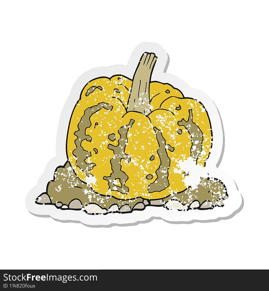 retro distressed sticker of a cartoon squash