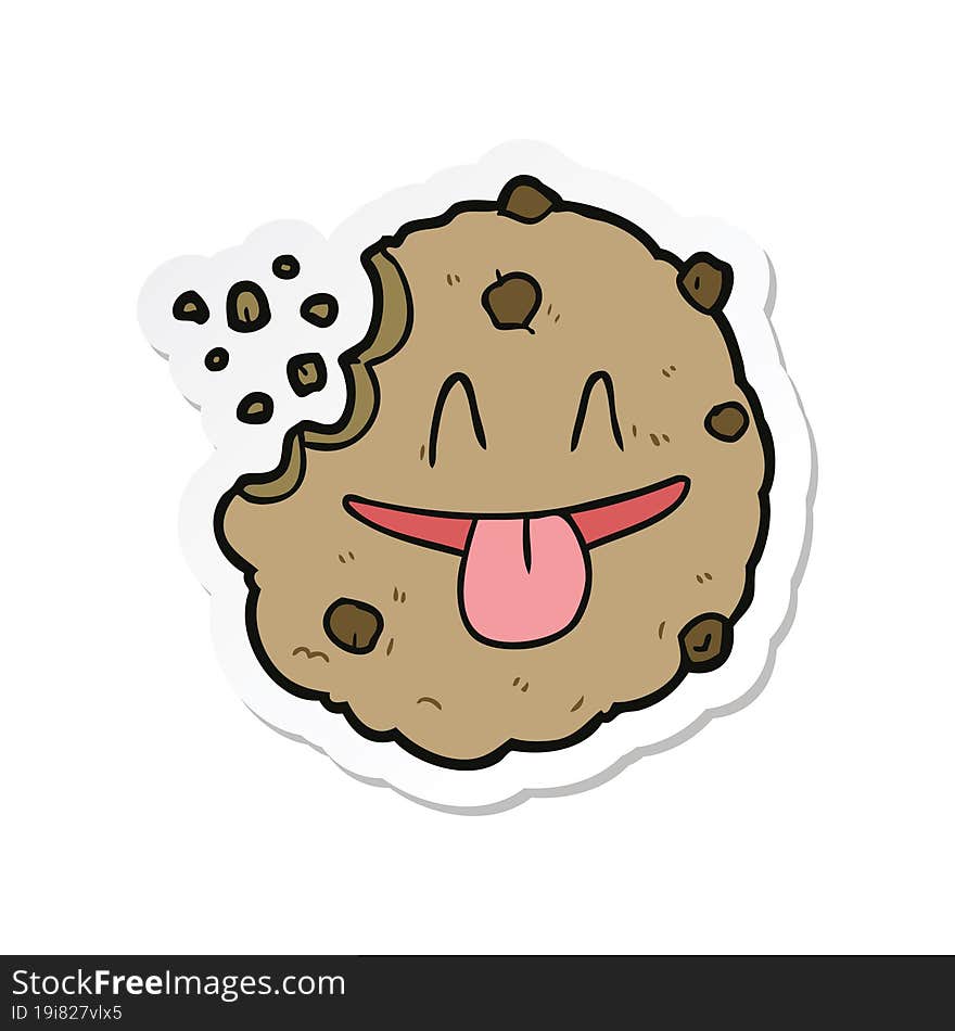 Sticker Of A Cartoon Cookie