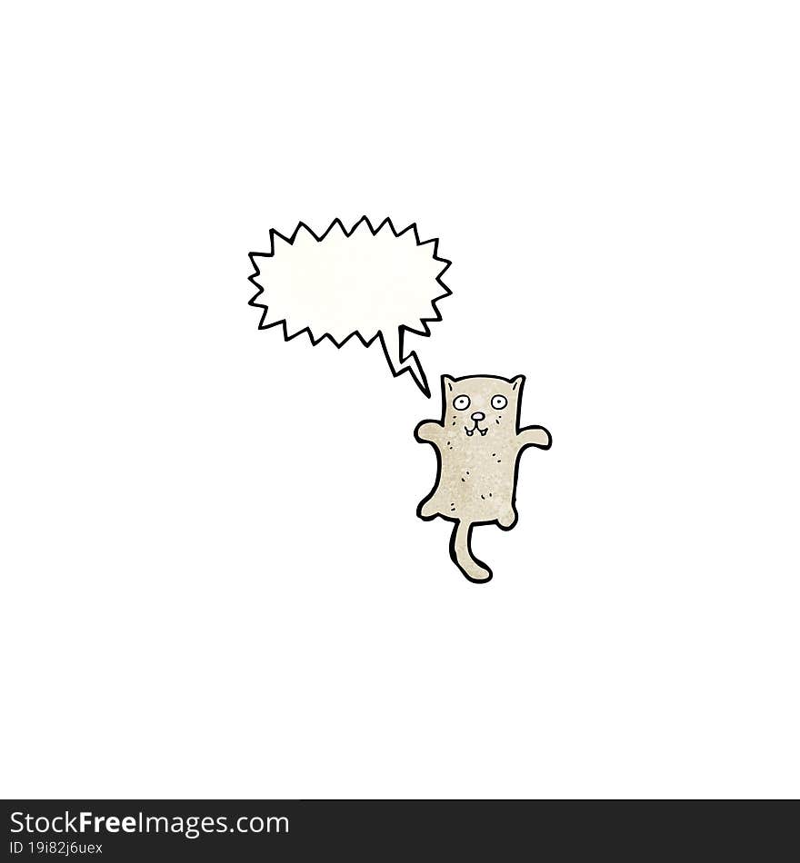 cartoon cat with speech bubble