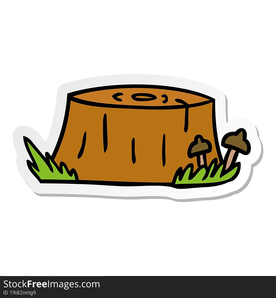 sticker cartoon doodle of a tree log