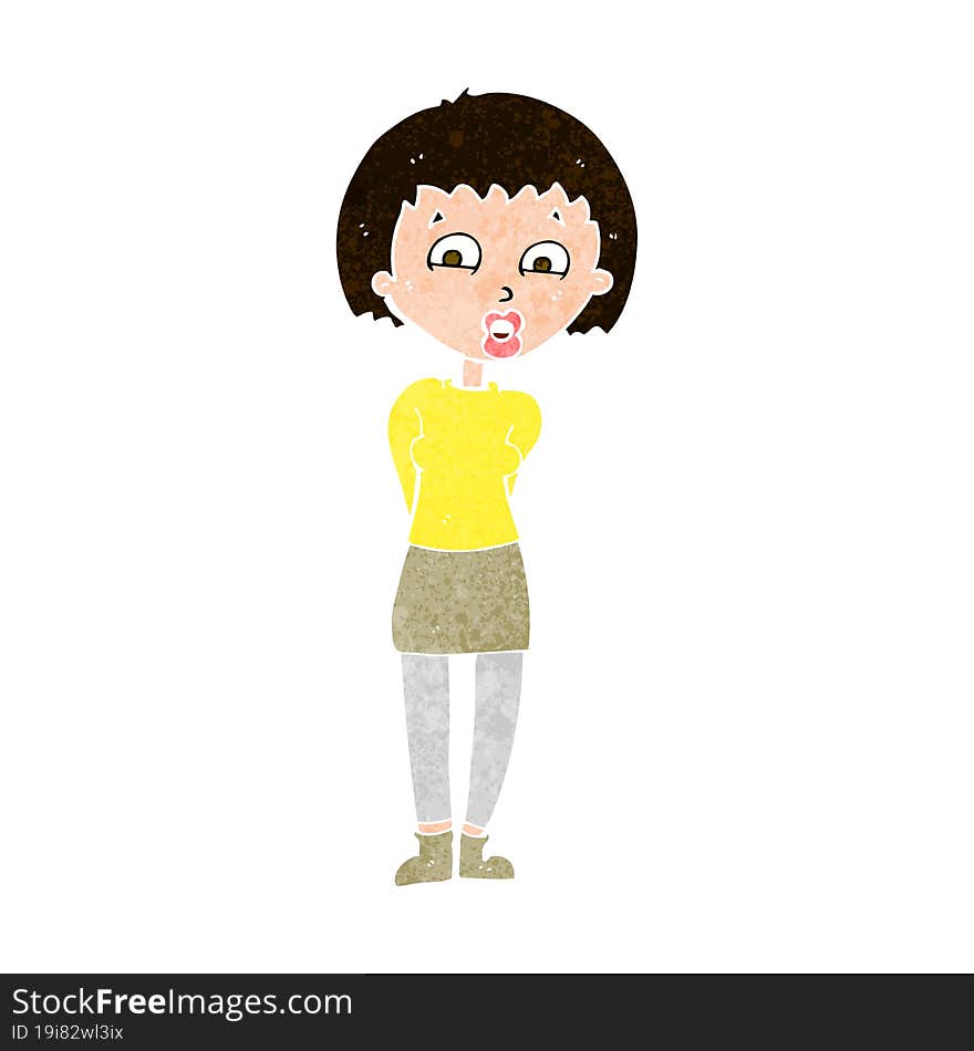 cartoon surprised woman