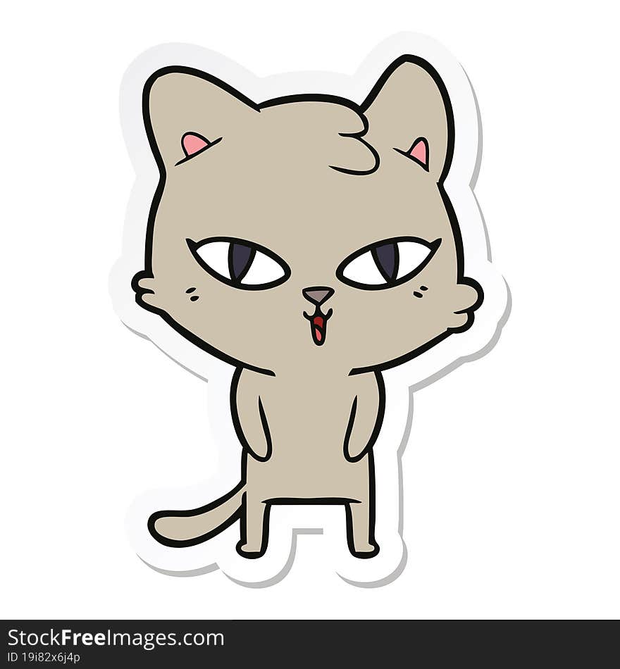 Sticker Of A Cartoon Cat