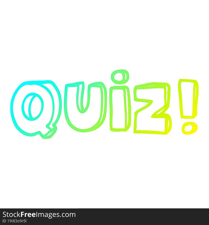 Cold Gradient Line Drawing Cartoon Quiz Font