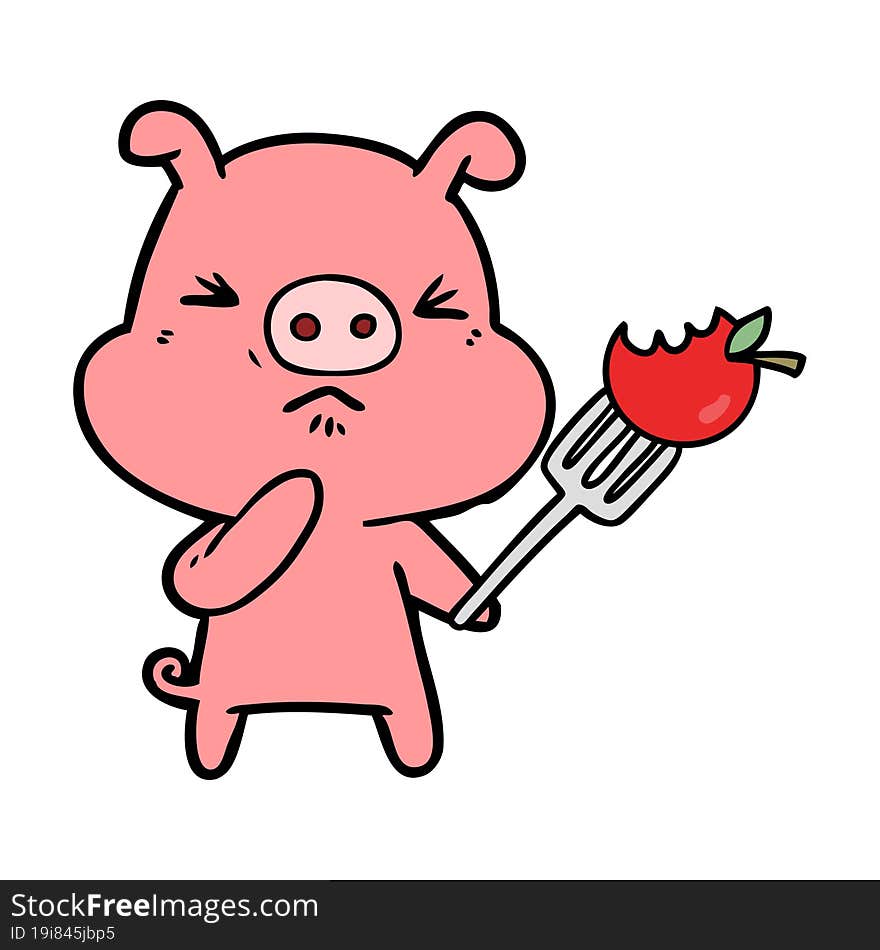 cartoon angry pig. cartoon angry pig