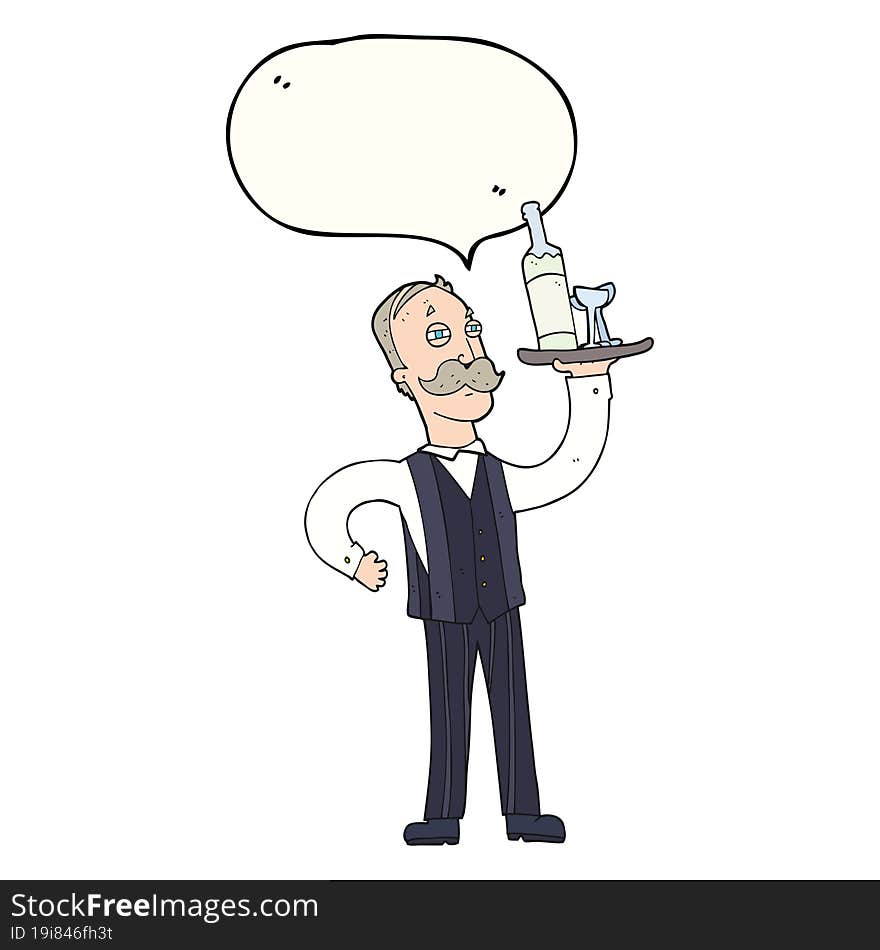 speech bubble cartoon waiter