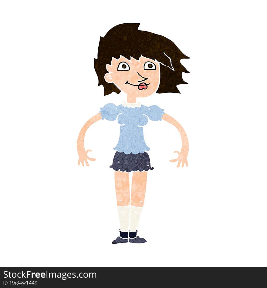 cartoon happy woman