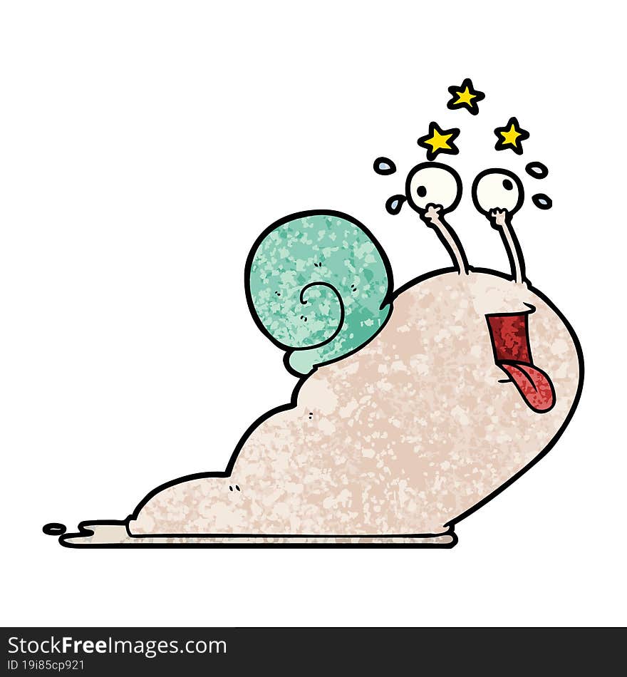 crazy cartoon snail. crazy cartoon snail