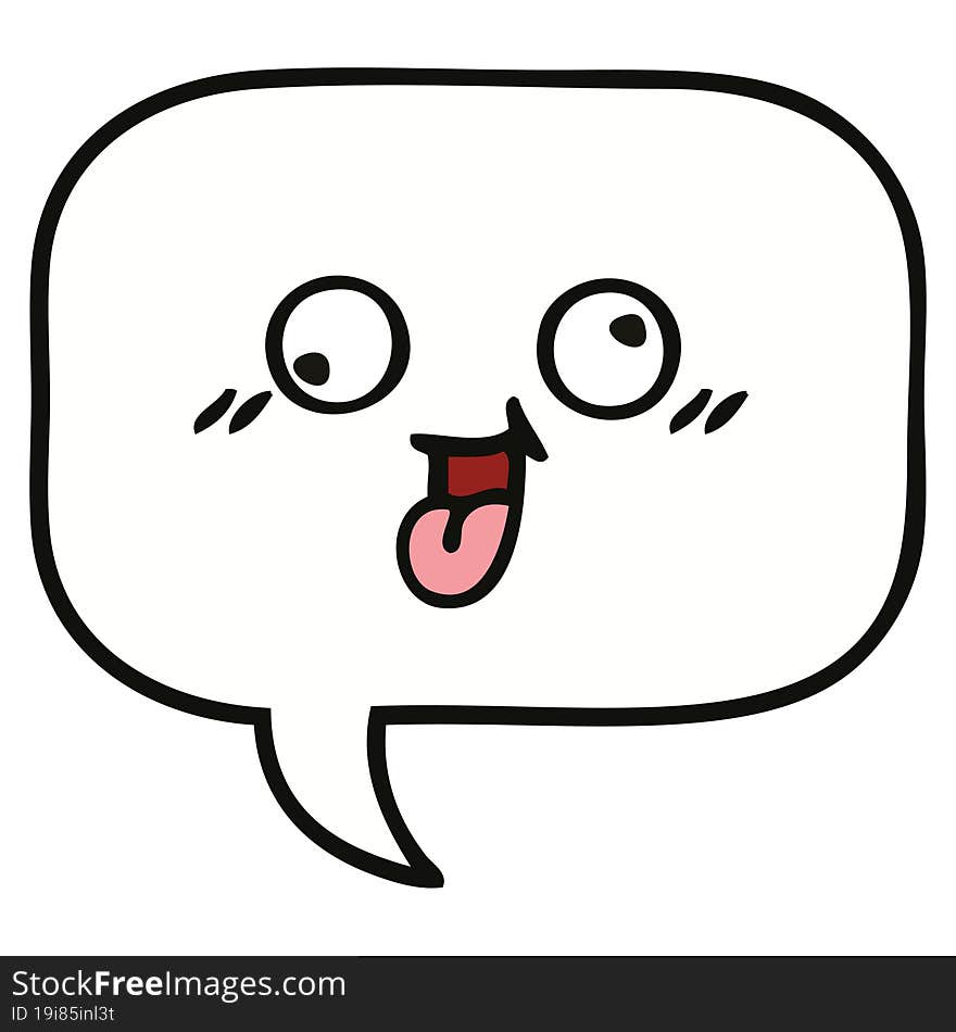 cute cartoon of a speech bubble. cute cartoon of a speech bubble