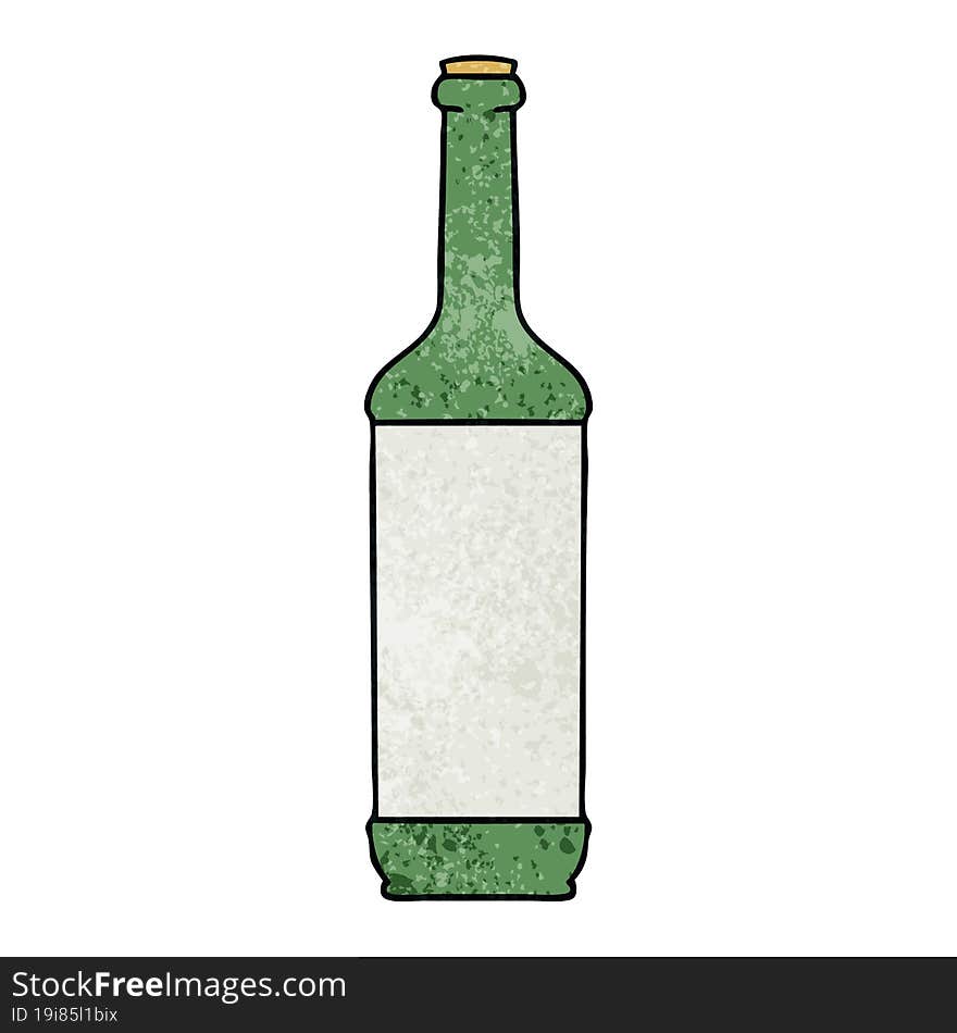 Quirky Hand Drawn Cartoon Wine Bottle