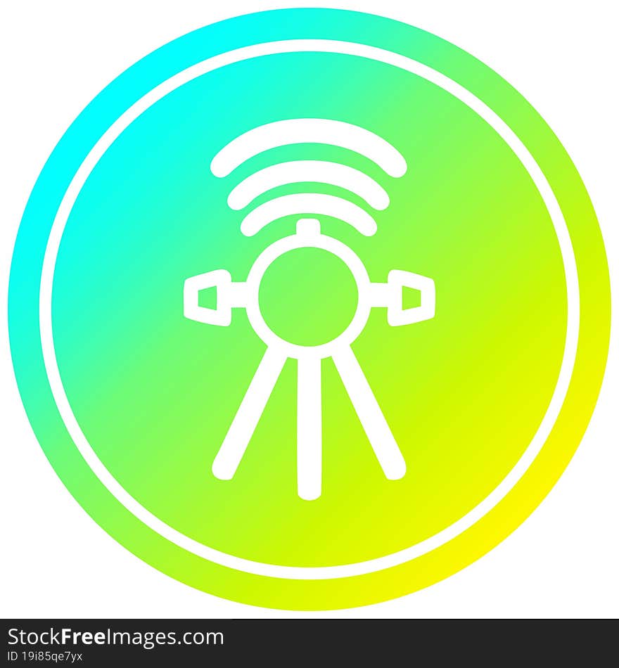 communications satellite circular icon with cool gradient finish. communications satellite circular icon with cool gradient finish