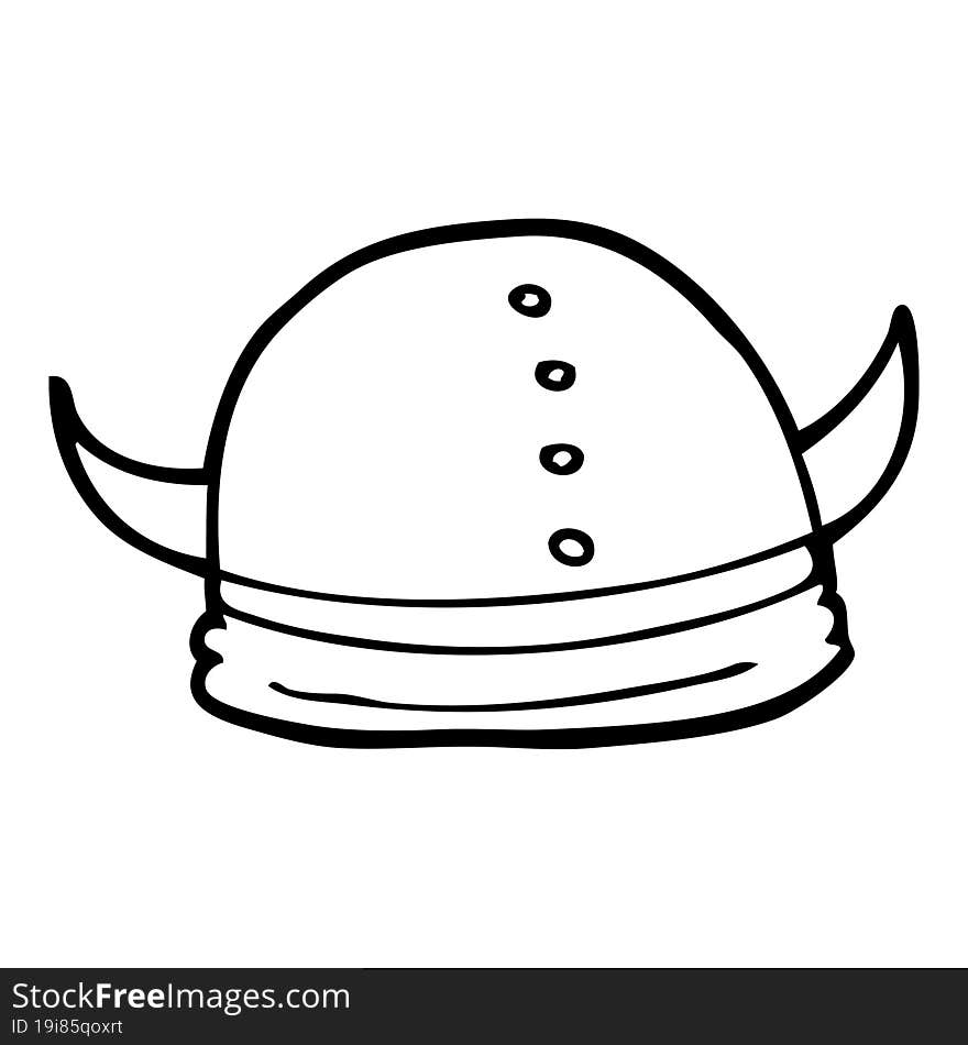 line drawing cartoon viking helmet