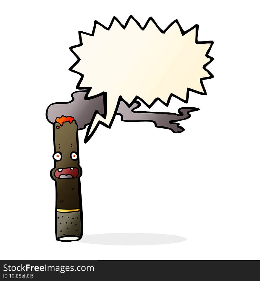 Cartoon Cigar With Speech Bubble