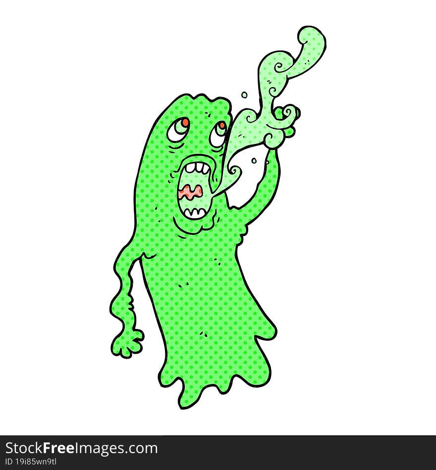 comic book style cartoon ghost