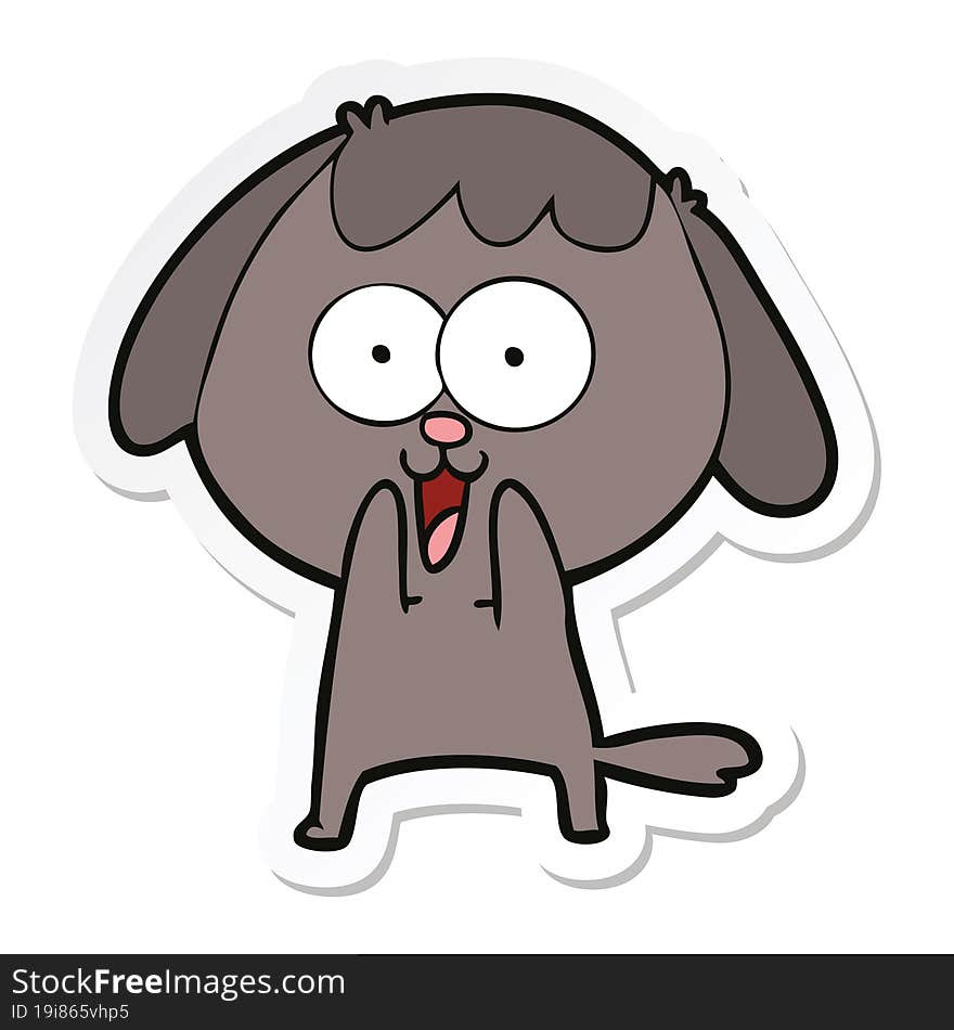 sticker of a cute cartoon dog