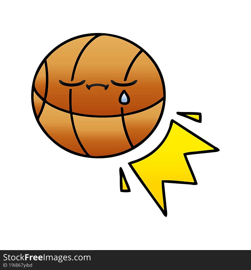 gradient shaded cartoon basketball