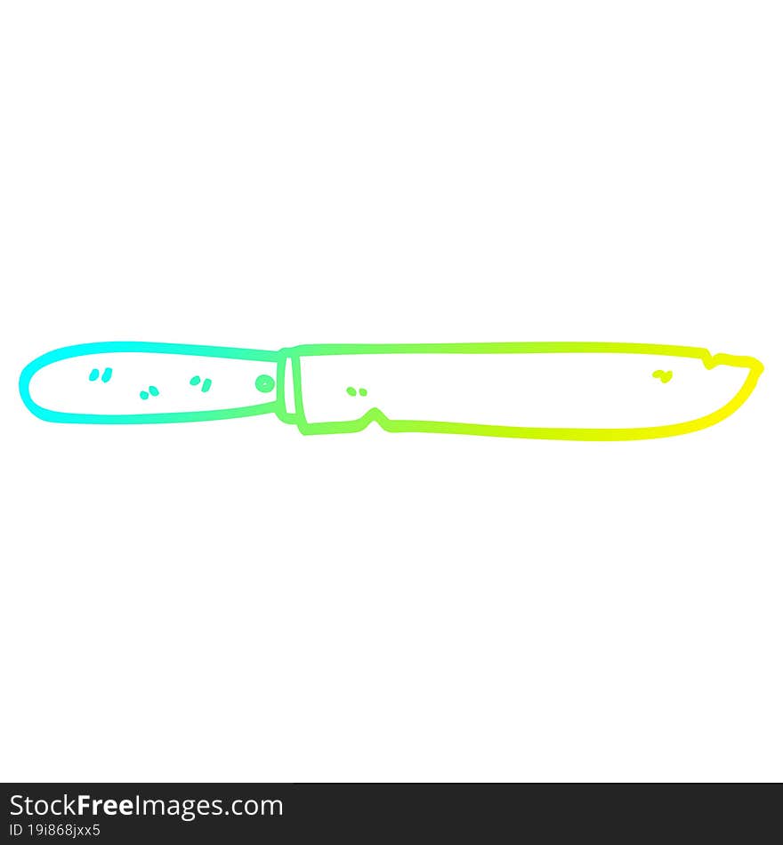 cold gradient line drawing cartoon bread knife