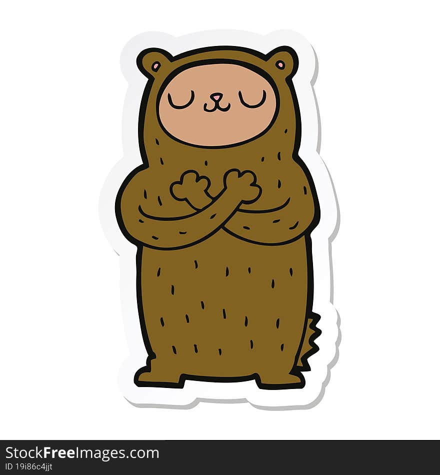 Sticker Of A Cartoon Bear