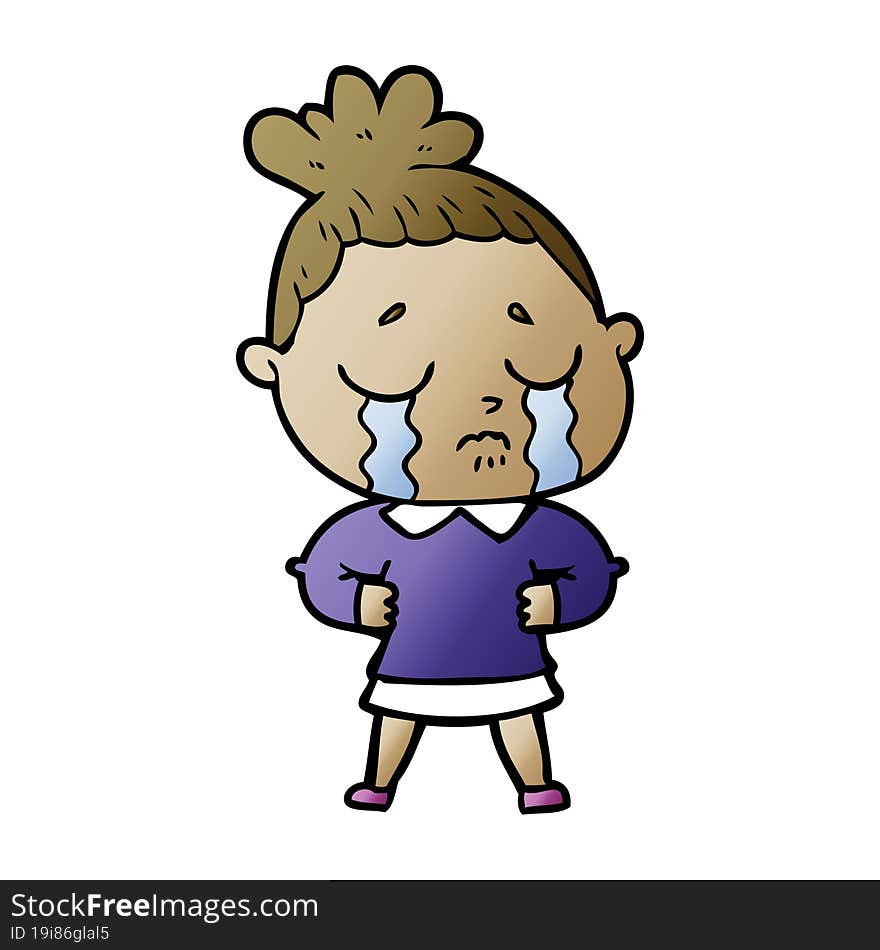 cartoon crying woman. cartoon crying woman