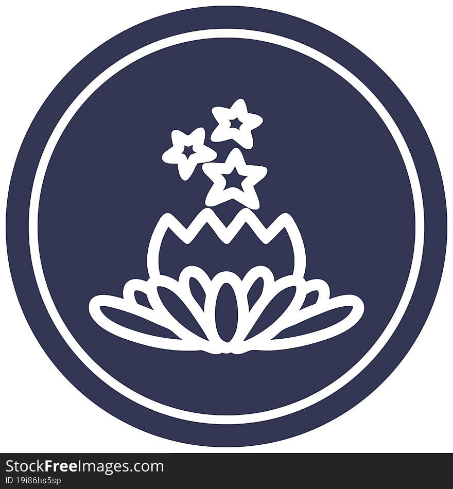 magical flower circular icon