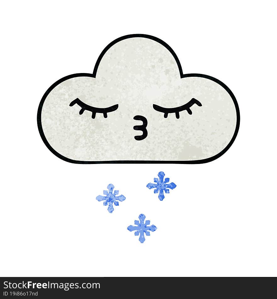 retro grunge texture cartoon snow cloud