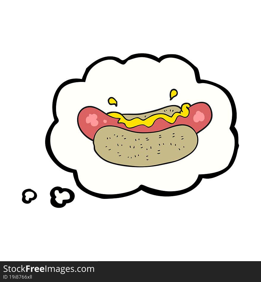 thought bubble cartoon hotdog