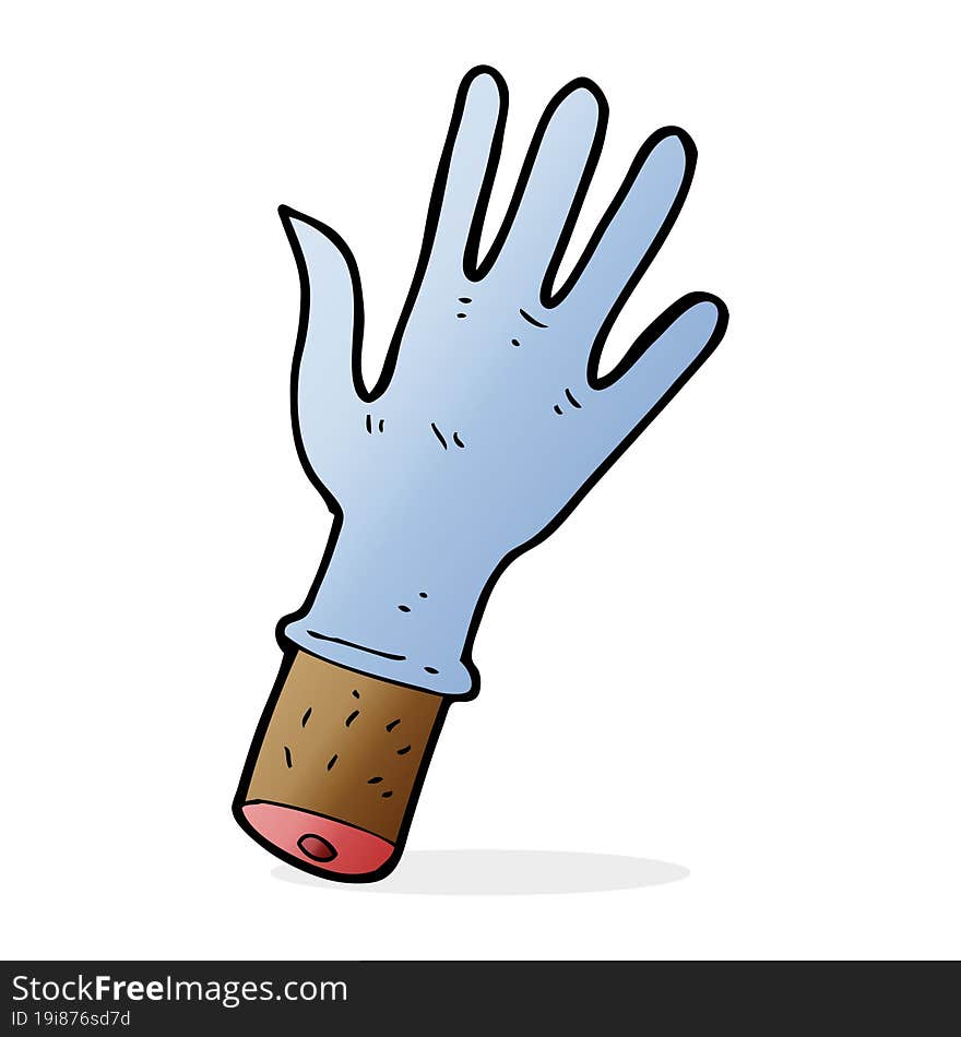 cartoon hand with rubber glove