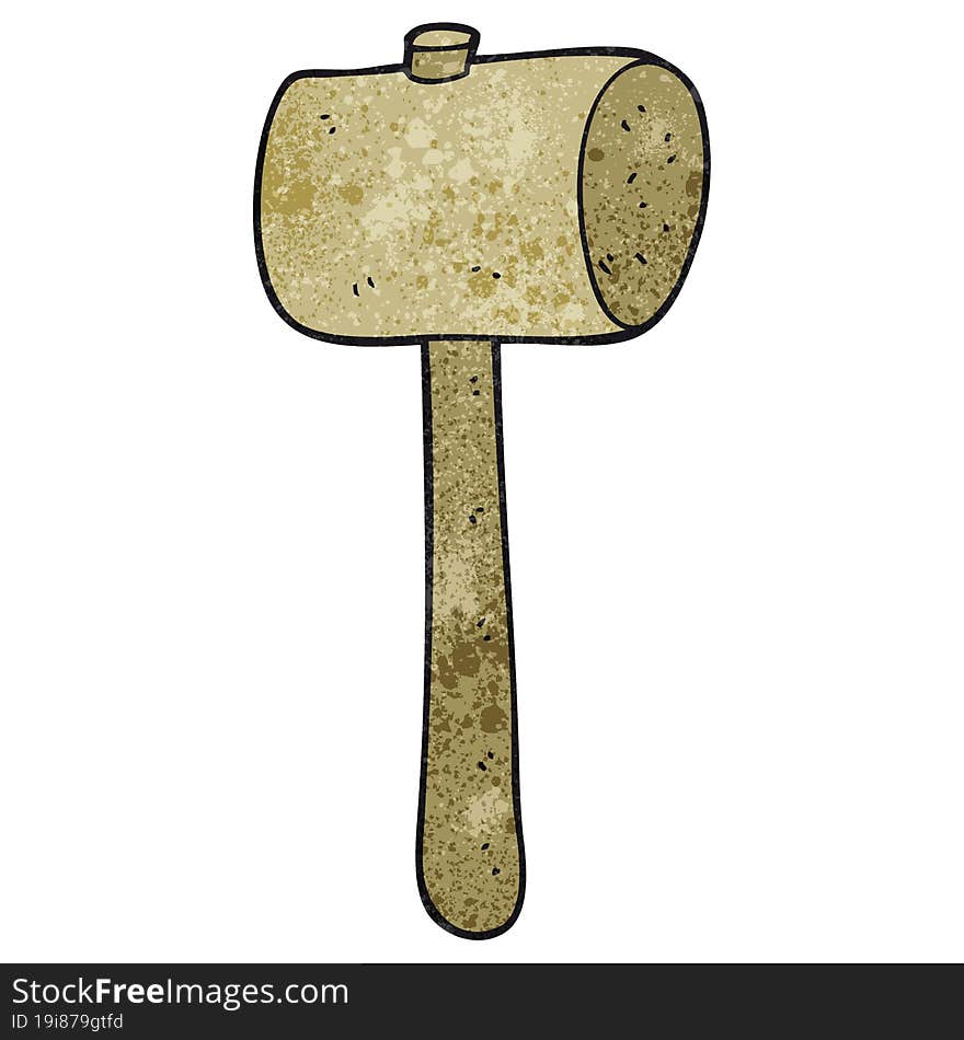 Textured Cartoon Wooden Mallet