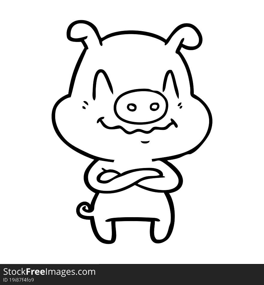 nervous cartoon pig. nervous cartoon pig