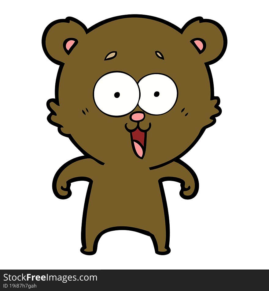 laughing teddy  bear cartoon. laughing teddy  bear cartoon