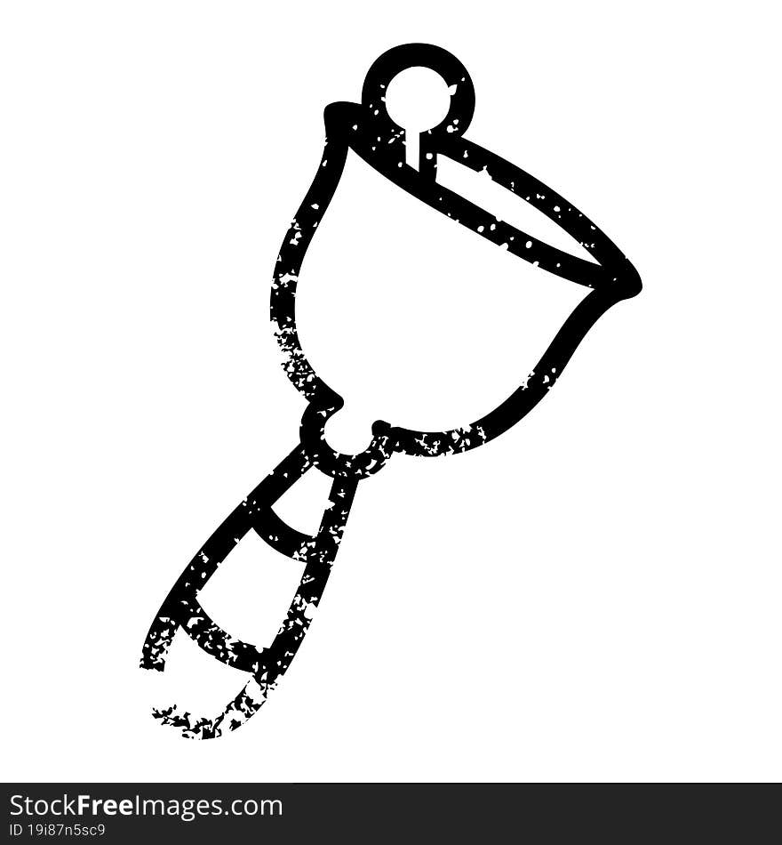 hand bell distressed icon symbol