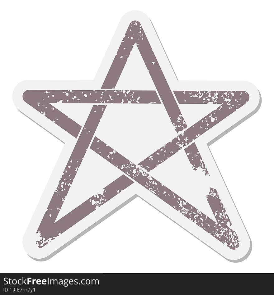 pentagram star grunge sticker