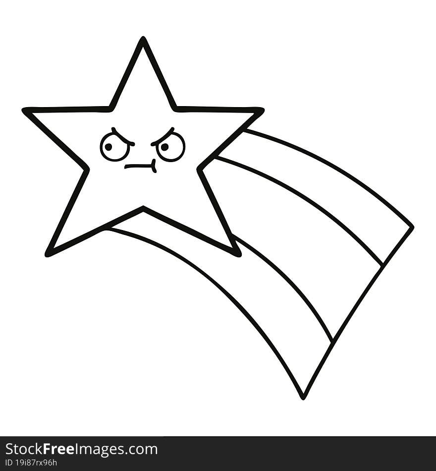 line drawing cartoon shooting rainbow star