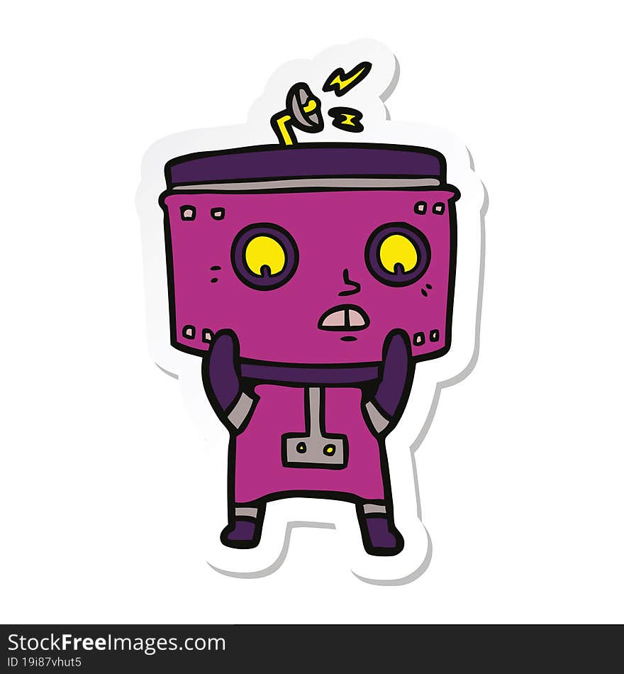 sticker of a cartoon robot